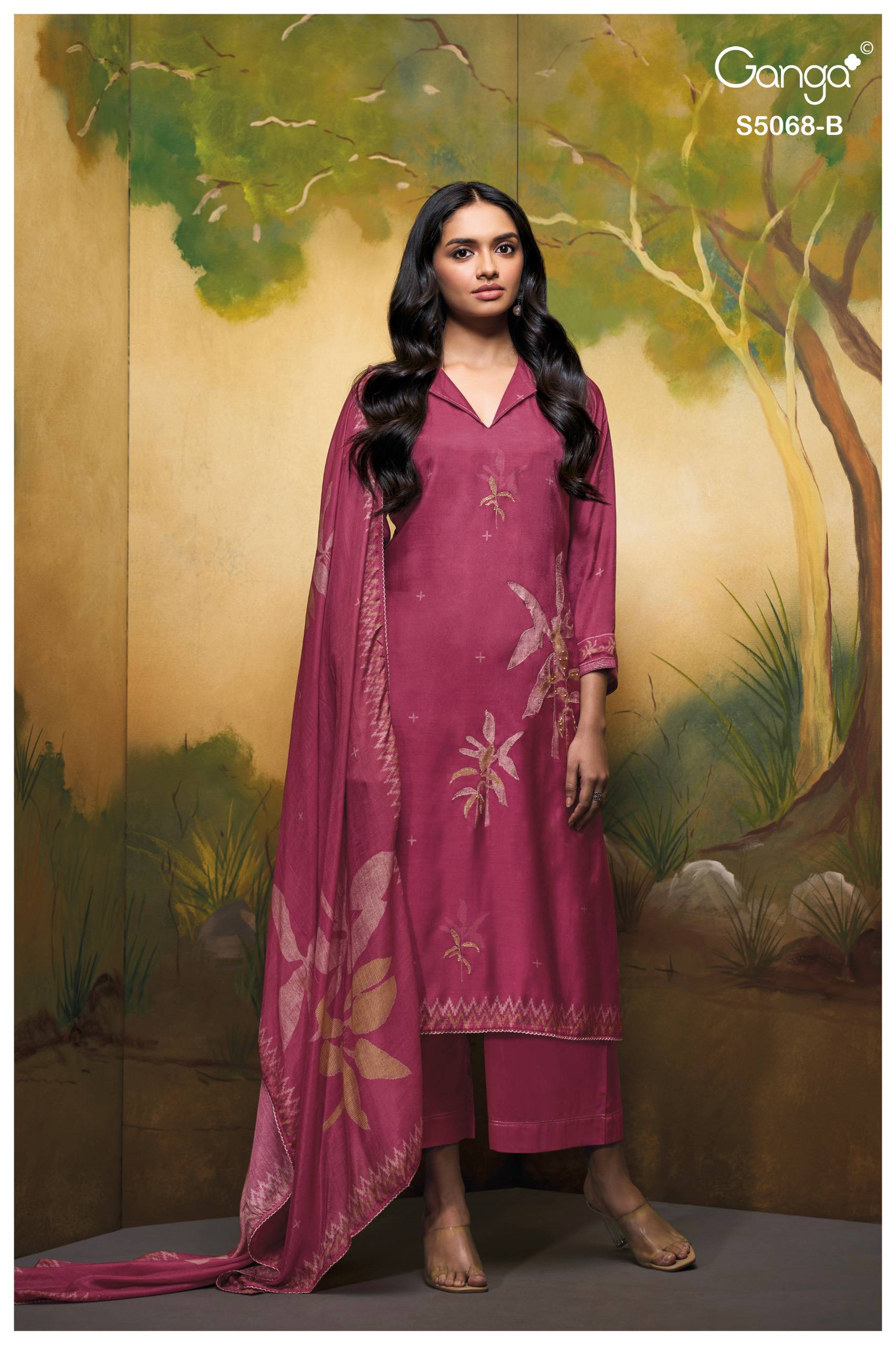 NYLAH 5068 SERIES BY GANGAFASHION Stylish Beautiful Colourful PURE BEMBERG SILK Dresses At Wholesale Price